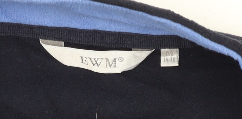 EWM Women's Navy Fleece Jacket M Floral Casual