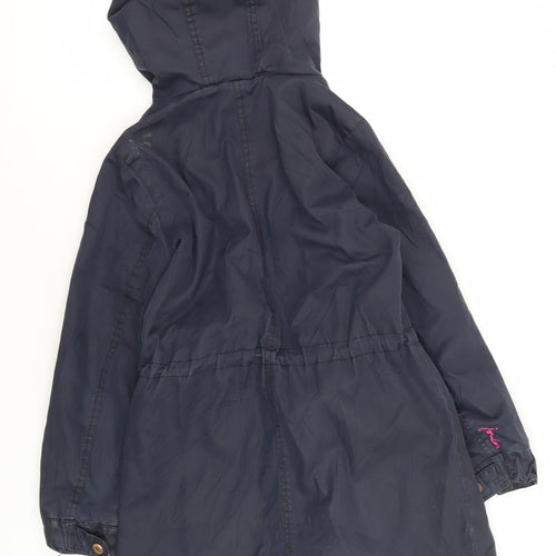 Joules Girls Blue Parka Coat Hooded 10 Years