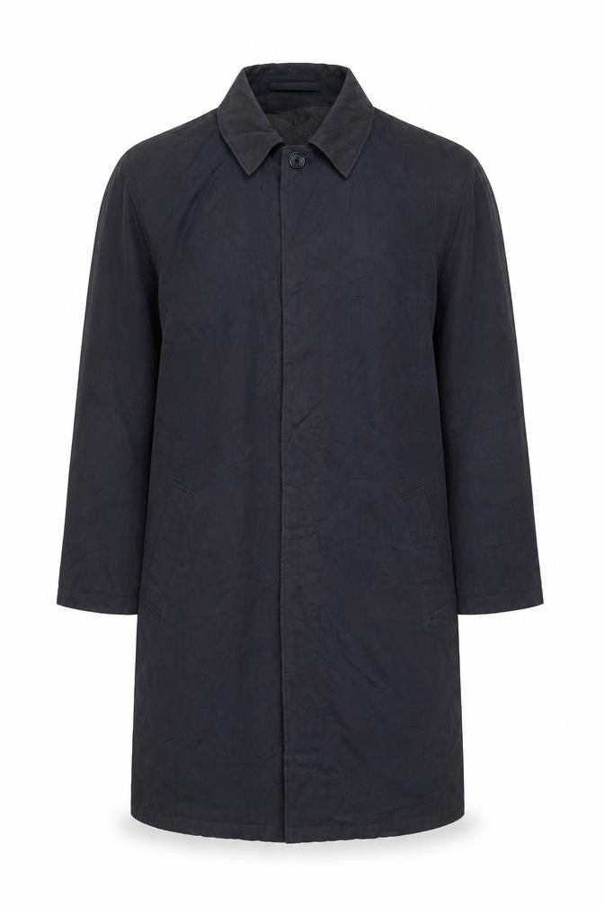 Front view of Austin Reed Men's Black Long Overcoat, size 42