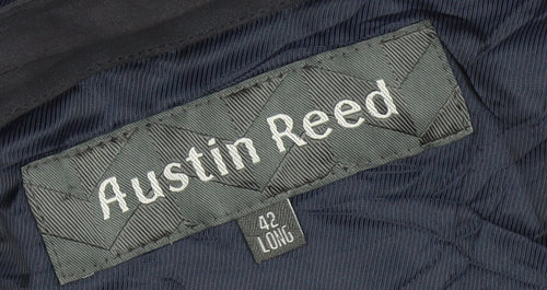 Austin Reed Men's Black Long Overcoat Size 42