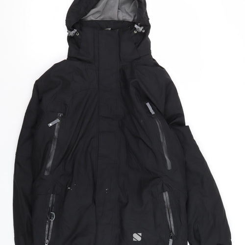 Shredz Men's Black Hooded Waterproof Windbreaker Jacket S