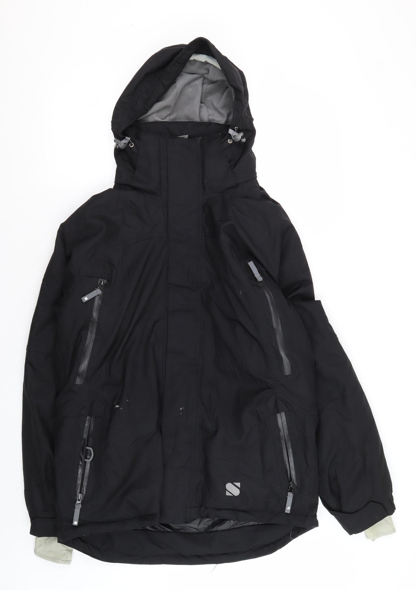 Shredz Men's Black Hooded Waterproof Windbreaker Jacket S