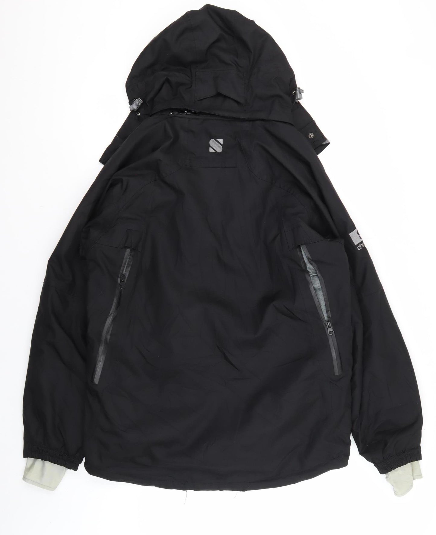 Shredz Men's Black Hooded Waterproof Windbreaker Jacket S