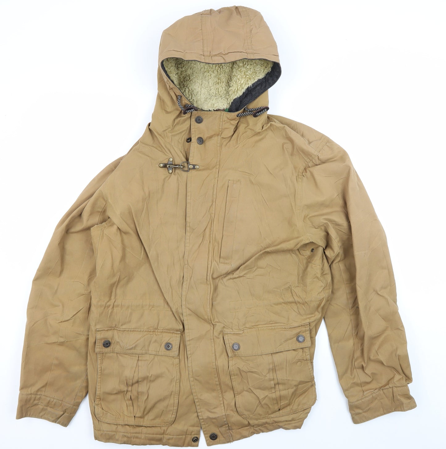 North Coast Men's Brown Parka Jacket, M, Hooded Outdoor Style