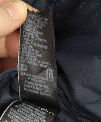 Marks and Spencer Women's Blue Puffer Coat Size 14