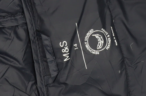 Marks and Spencer Women's Blue Puffer Coat Size 14