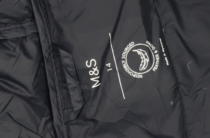 Marks and Spencer Women's Blue Puffer Coat Size 14