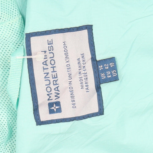 Mountain Warehouse Women's Green Waterproof Anorak Jacket, Size 14