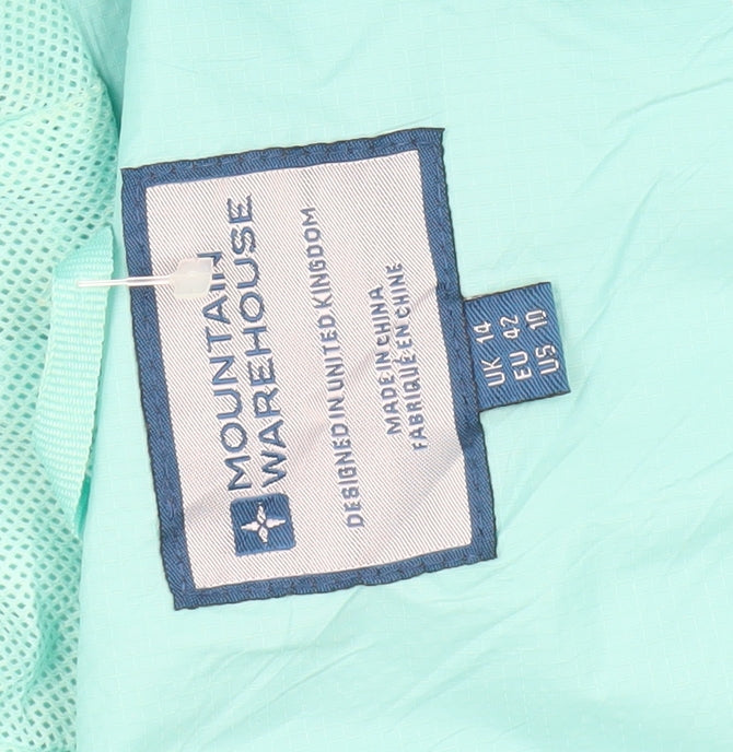 Mountain Warehouse Women's Green Waterproof Anorak Jacket, Size 14