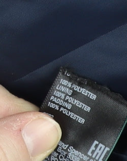 Marks and Spencer Women's Navy Puffer Jacket Size 14