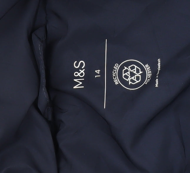 Marks and Spencer Women's Navy Puffer Jacket Size 14