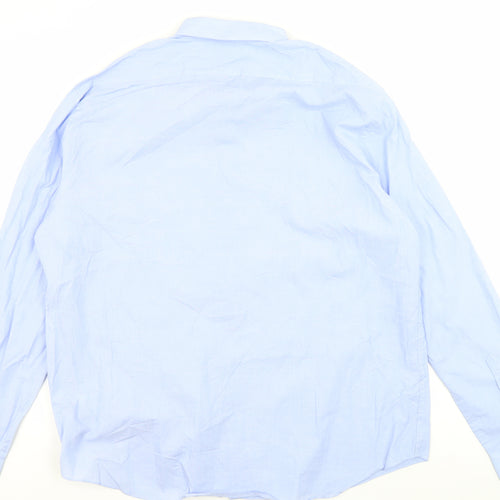 Marks and Spencer Men's Blue Regular Fit Shirt