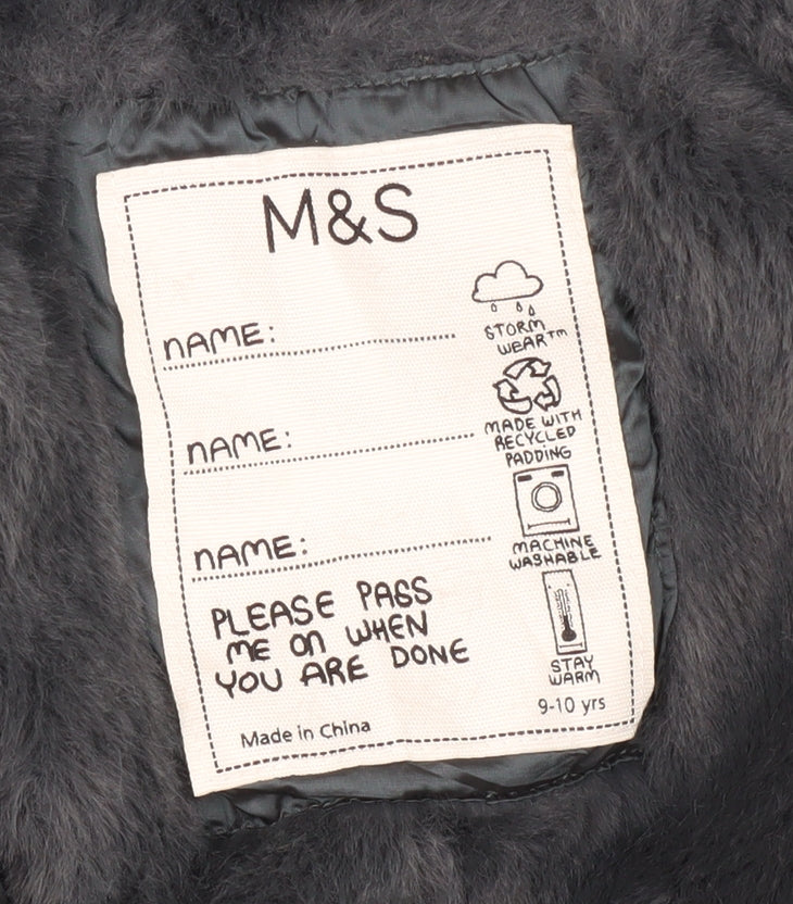 Marks and Spencer Girls' Black Puffer Jacket, 9-10 Years