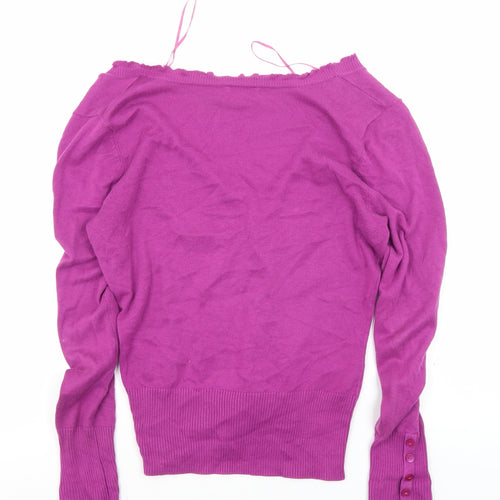 Monsoon Women's Pink Cardigan M V-Neck Long Sleeve