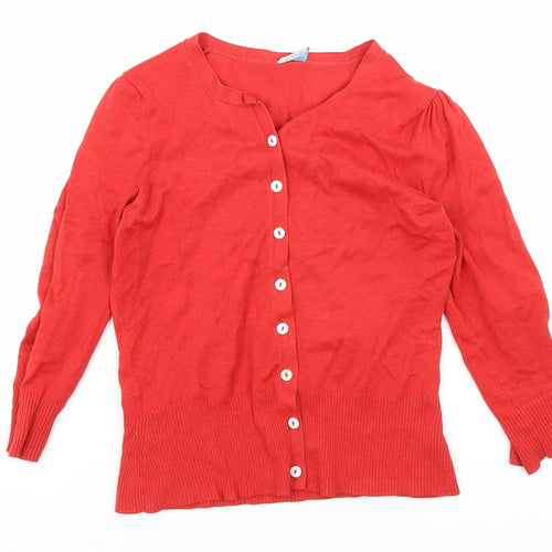 Oasis Women's Red Cardigan Size 10, Casual Long Sleeve Knit
