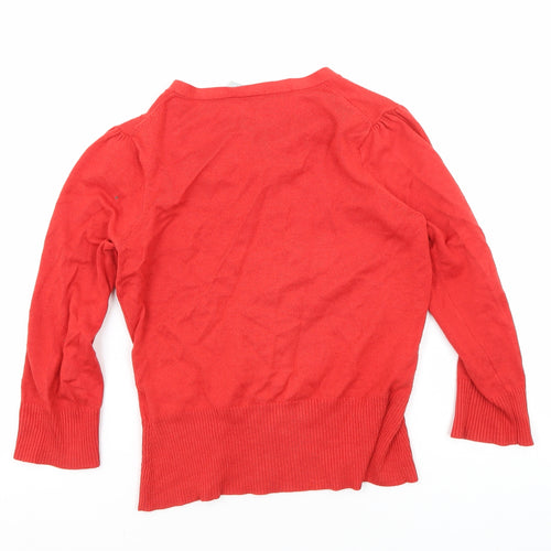 Oasis Women's Red Cardigan Size 10, Casual Long Sleeve Knit