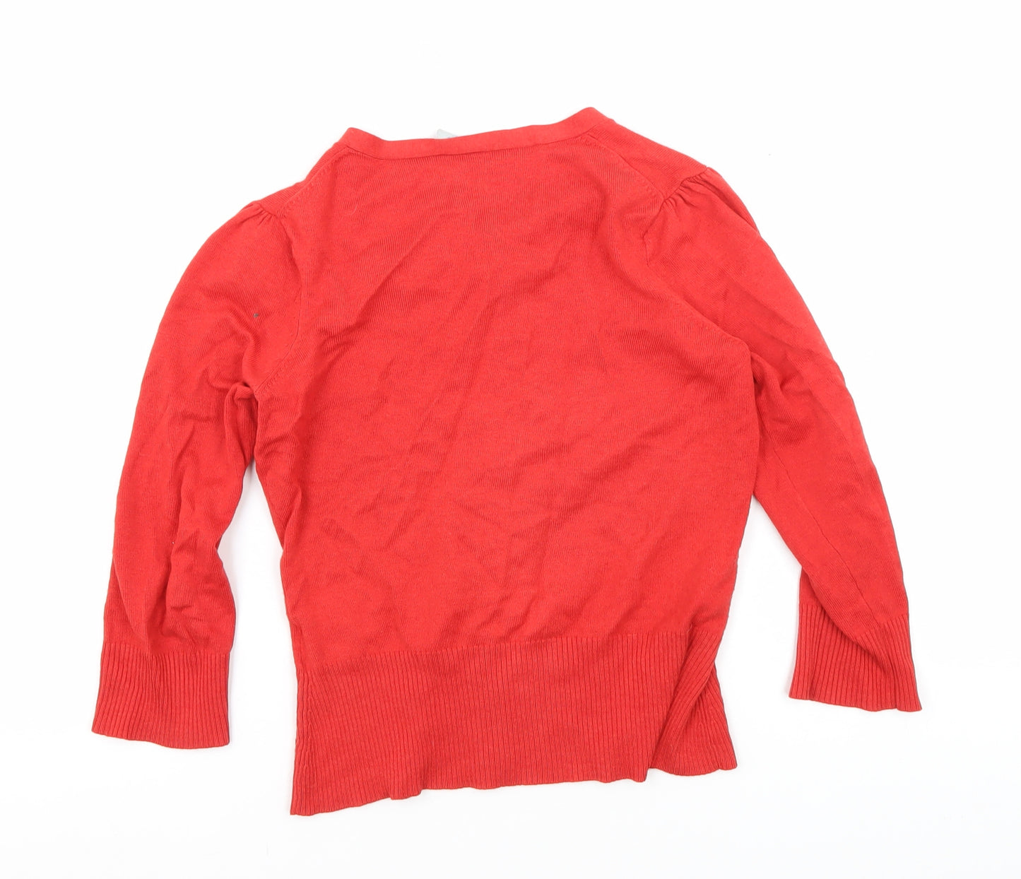 Oasis Women's Red Cardigan Size 10, Casual Long Sleeve Knit