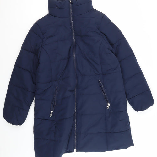 Marks and Spencer Women's Navy Puffer Jacket Size 16
