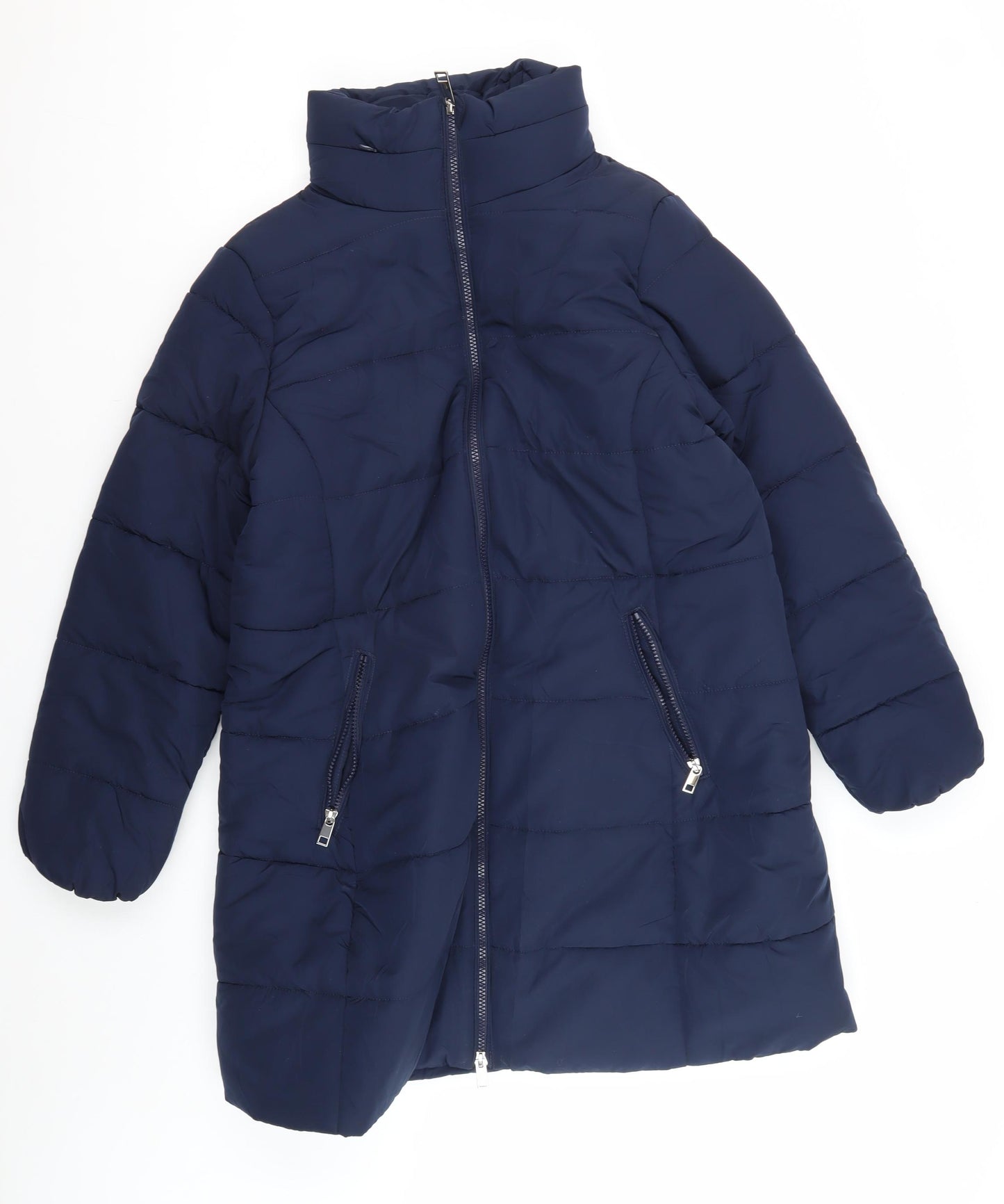 Marks and Spencer Women's Navy Puffer Jacket Size 16