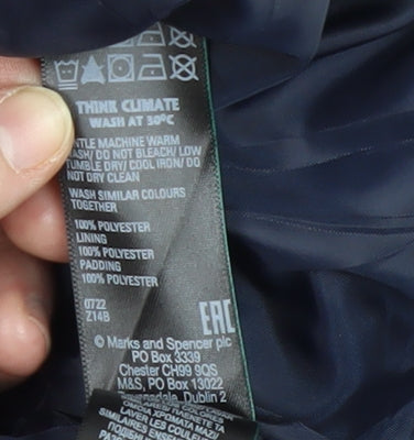 Marks and Spencer Women's Navy Puffer Jacket Size 16