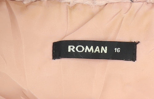 Roman Women's Pink Puffer Jacket Size 16 Winter Casual