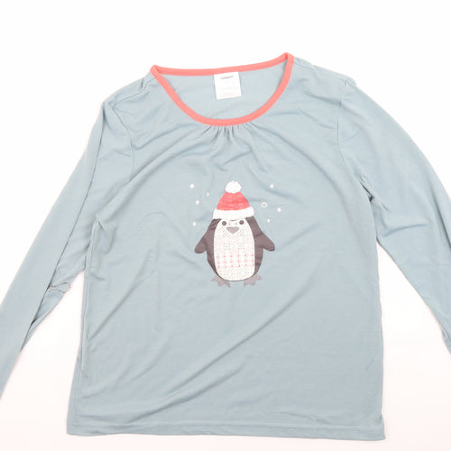 Damart Women's Blue Pyjama Top S Christmas Theme