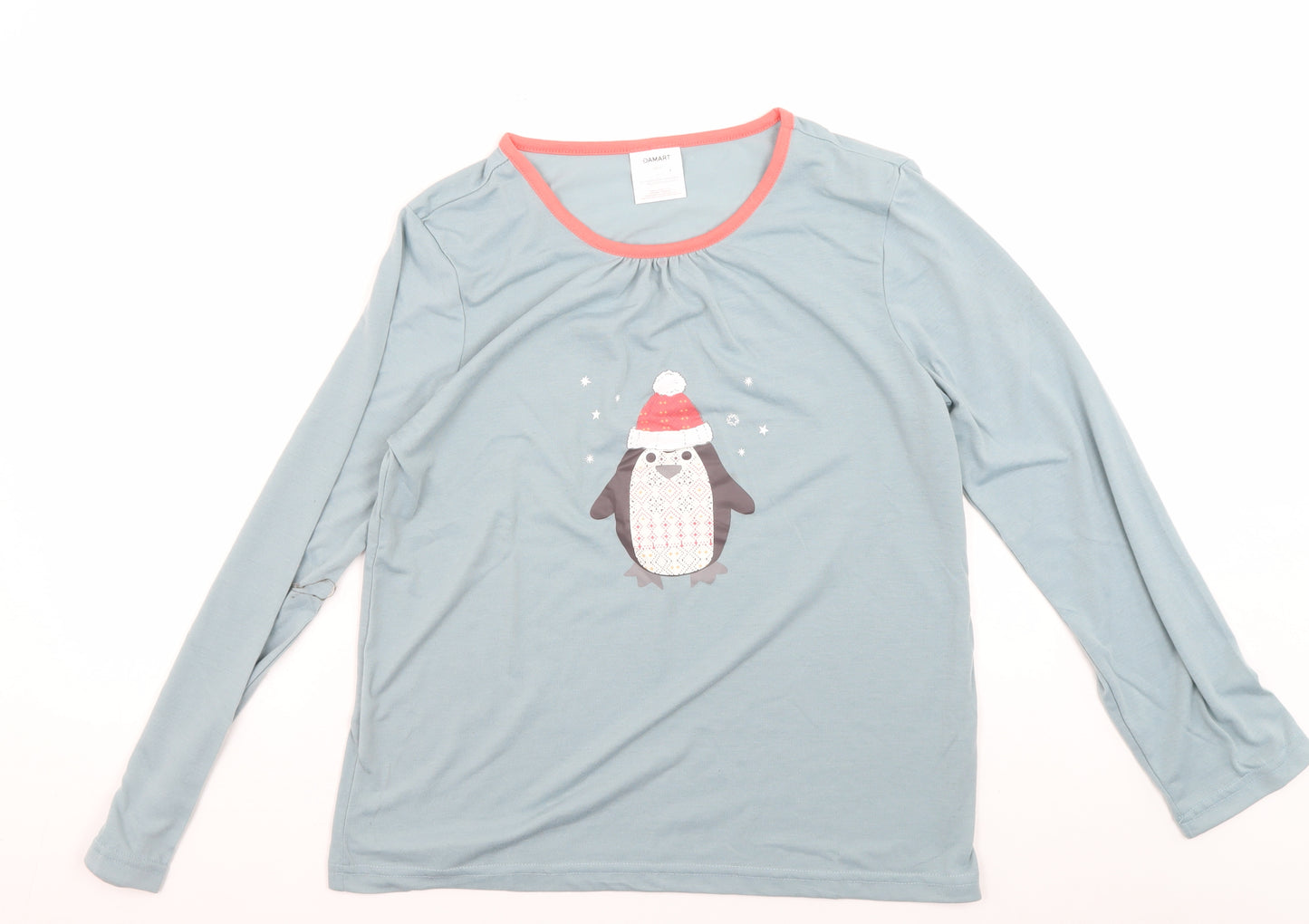 Damart Women's Blue Pyjama Top S Christmas Theme