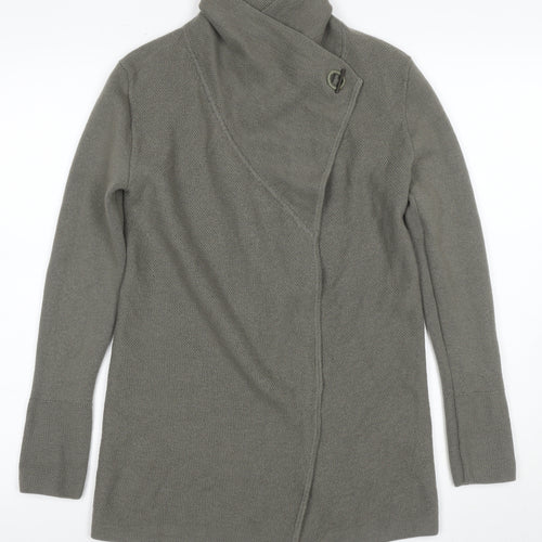 Jigsaw Women's Grey Wool Cardigan, M, High Neck