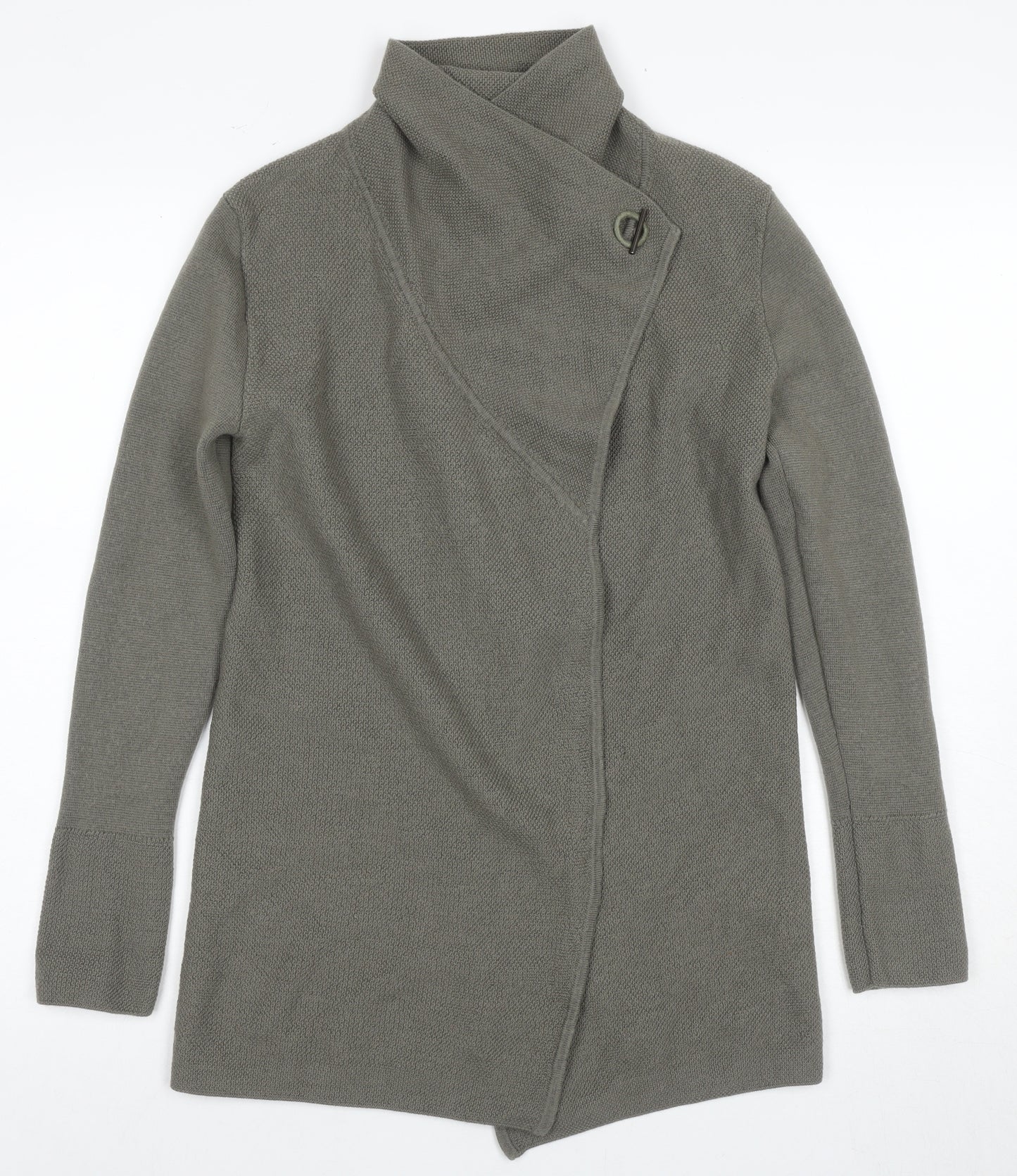 Jigsaw Women's Grey Wool Cardigan, M, High Neck