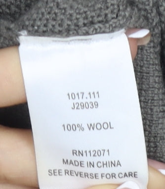 Jigsaw Women's Grey Wool Cardigan, M, High Neck