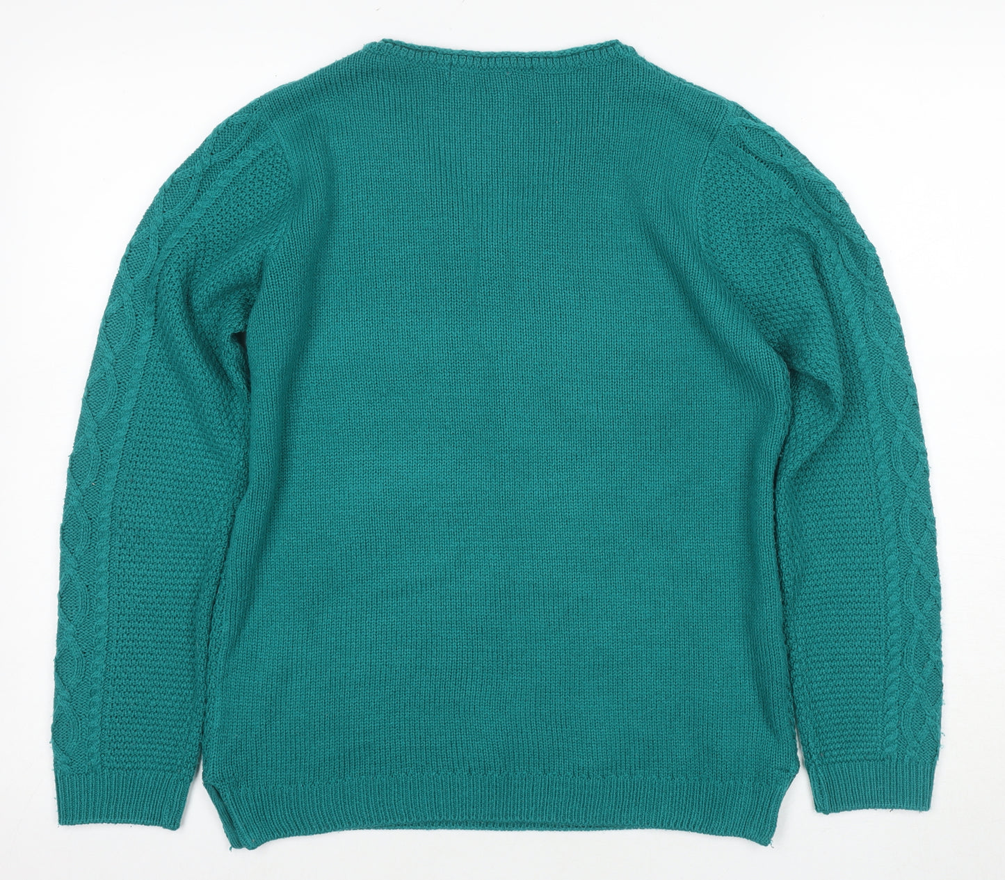 ISLE Women's Green Cable-Knit Pullover Jumper, S