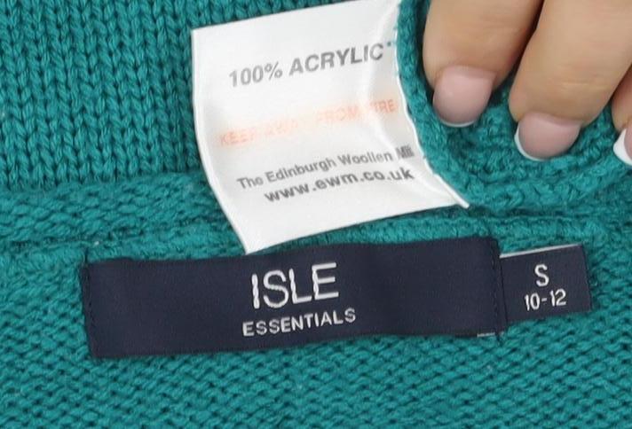 ISLE Women's Green Cable-Knit Pullover Jumper, S