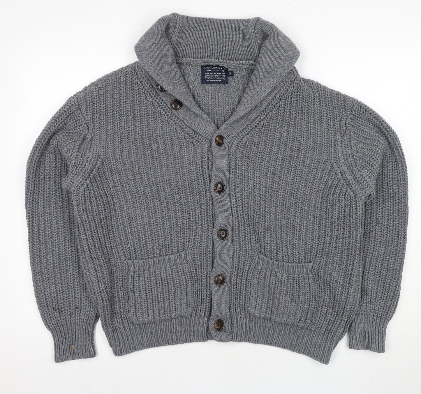 John Lewis & Co. Men's Grey Cardigan Medium