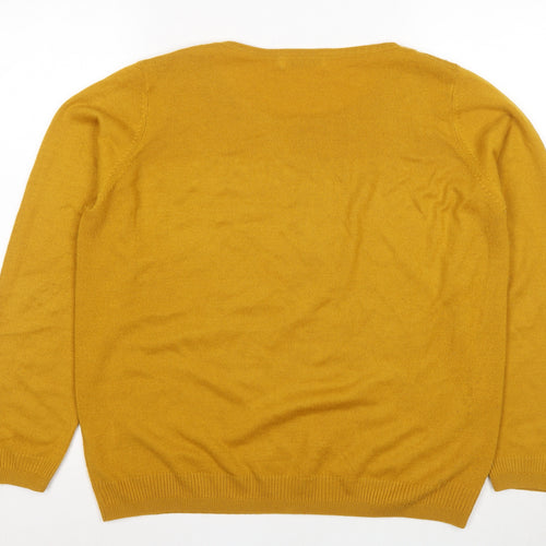 ISLE Women's Yellow Knit Pullover Jumper M Casual