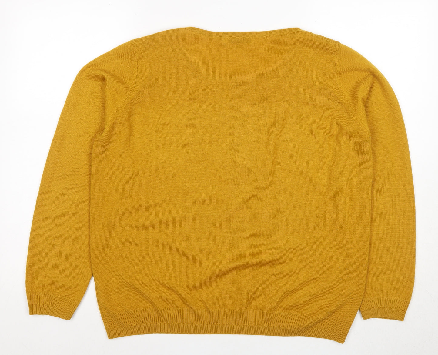 ISLE Women's Yellow Knit Pullover Jumper M Casual