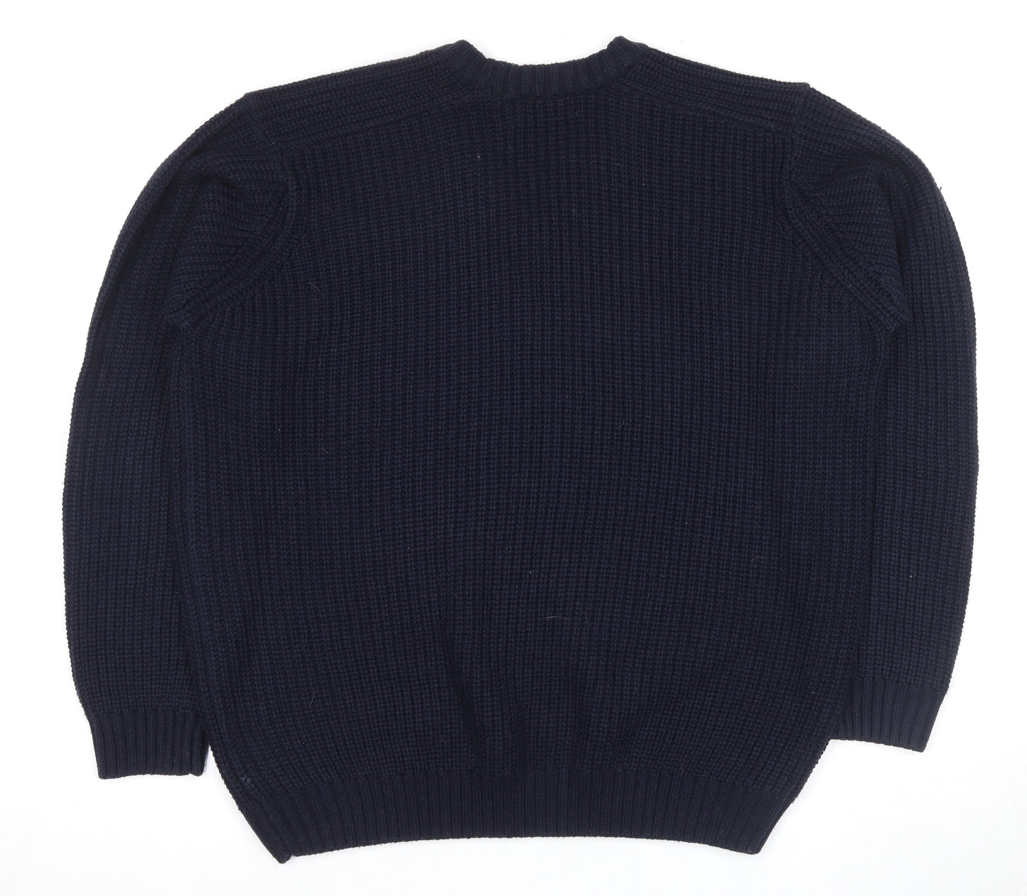 P.G. FIELD Men's XL Blue Chunky-Knit V-Neck Pullover