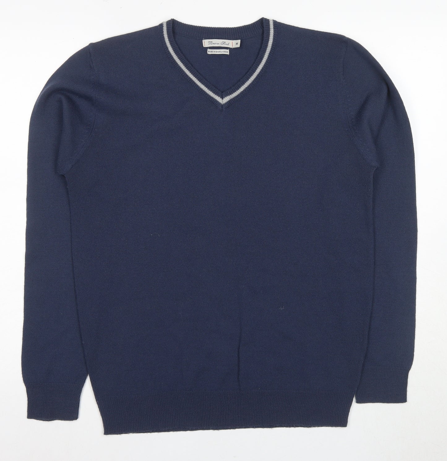 Il Gufo Men's Blue V-Neck Pullover Jumper M