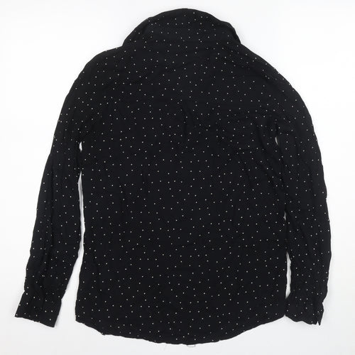 Pimkie Women's Black Polka Dot Button-Up Shirt XS