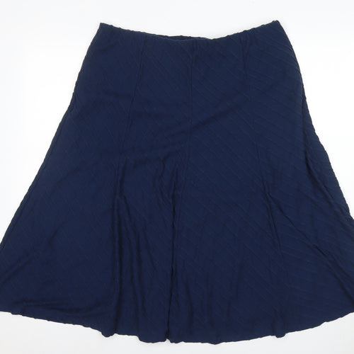 Coton Traders Women's Blue A-Line Midi Skirt Size 14