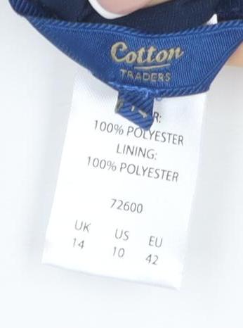 Coton Traders Women's Blue A-Line Midi Skirt Size 14