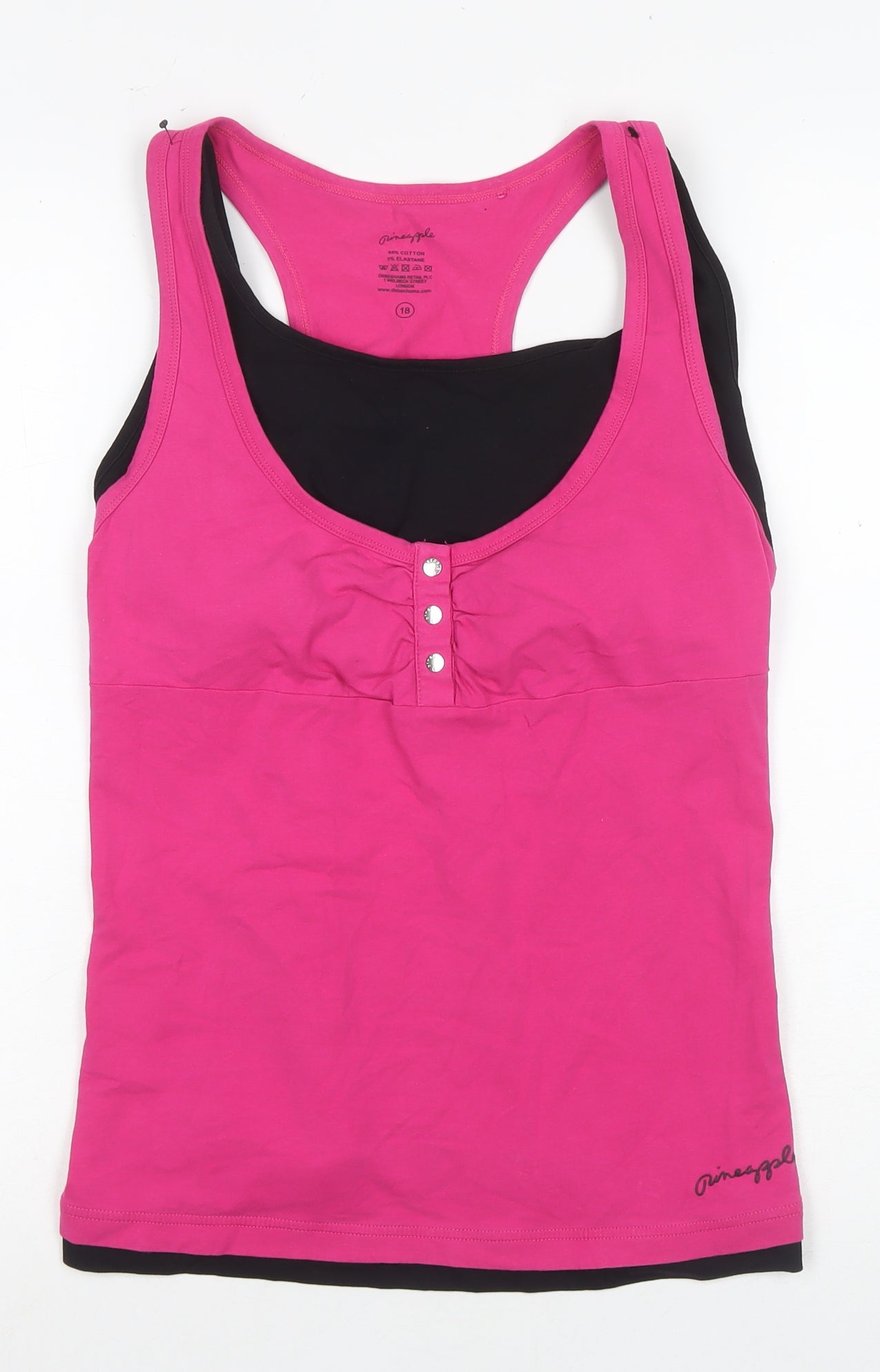 Pineapple Women's Pink Scoop Neck Tank Top Size 18