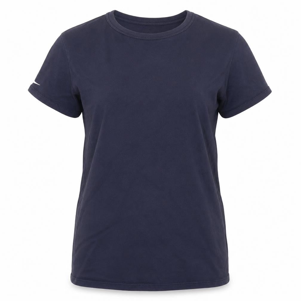 Front view of Nike unisex kids blue athletic t-shirt, size L, lightweight