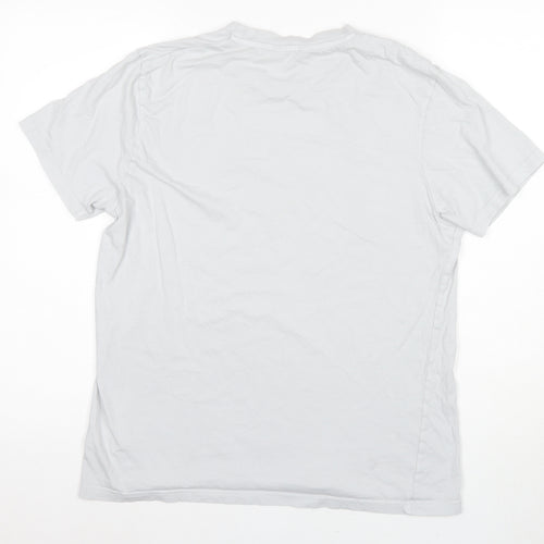 Ben Sherman Men's White Graphic Print T-Shirt Medium