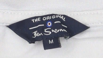 Ben Sherman Men's White Graphic Print T-Shirt Medium