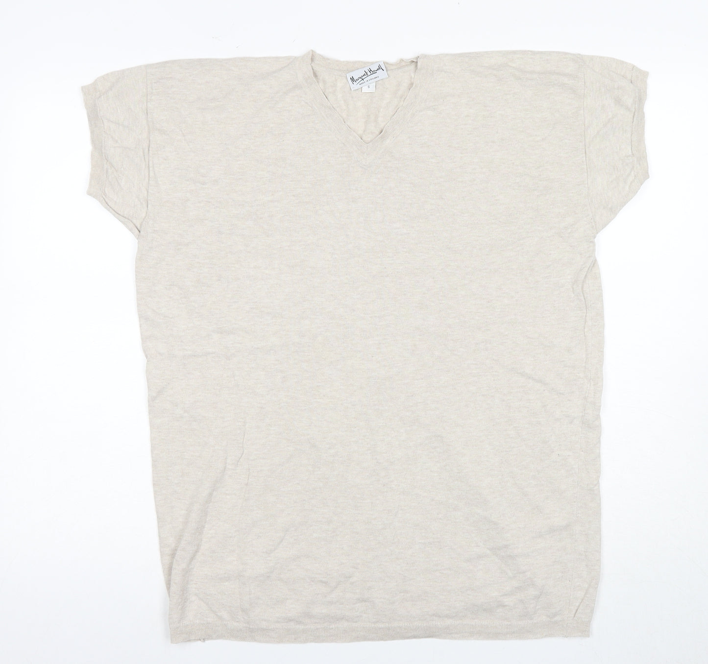 Margaret Howell Women's Beige V-Neck T-Shirt Size S