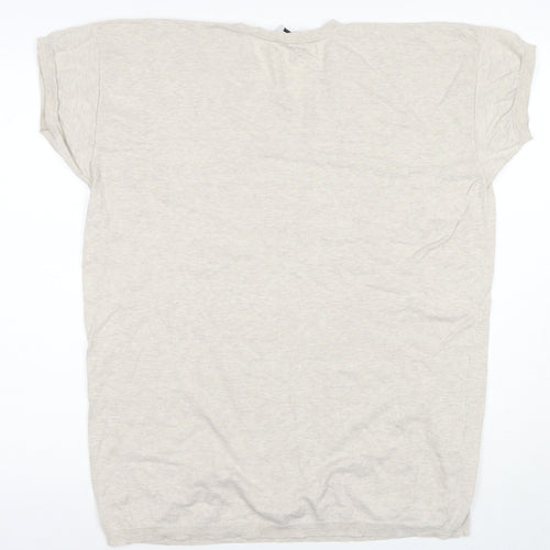 Margaret Howell Women's Beige V-Neck T-Shirt Size S