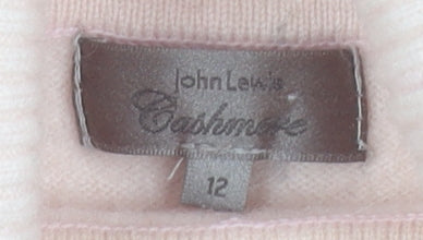 John Lewis Women's Pink Cashmere Roll Neck Jumper