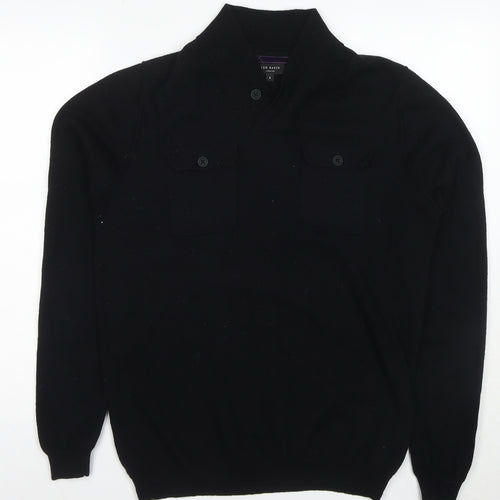 Ted Baker Men's Black Wool Cashmere Pullover Jumper