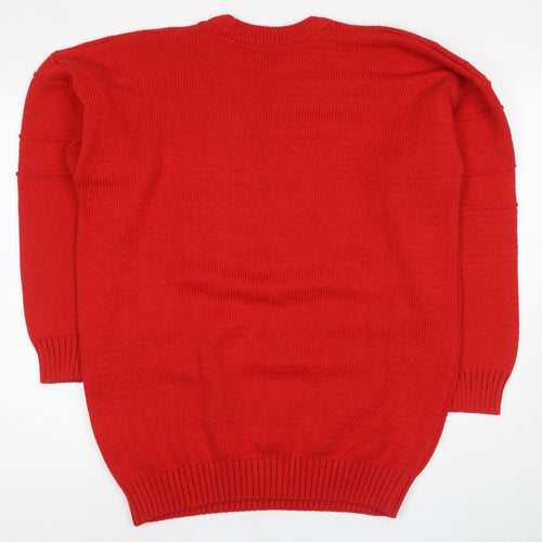Stewarts Red Geometric Cotton Pullover Jumper L