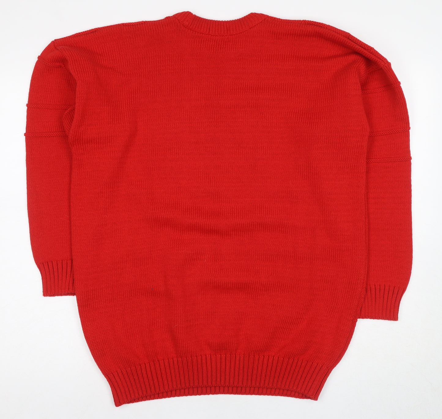 Stewarts Red Geometric Cotton Pullover Jumper L